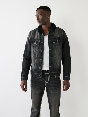 FAUX SHEARLING JIMMY DENIM JACKET