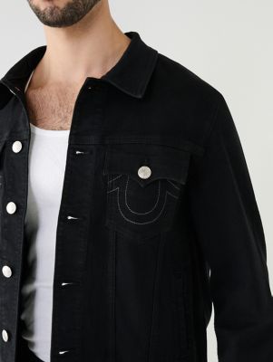 True religion black hot sale denim jacket