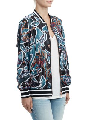 WOMENS TROPIC FLORAL BOMBER JACKET