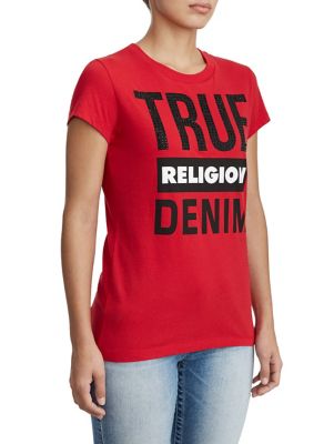 WOMENS TRUE RELIGION DENIM GRAPHIC TEE