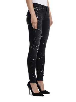 grey paint splatter jeans womens