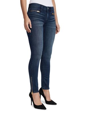 Womens ankle zip skinny jeans