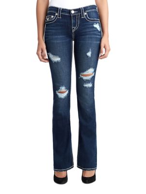 mens destroyed bootcut jeans