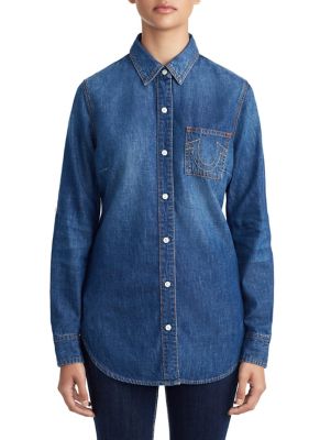true religion denim shirt womens