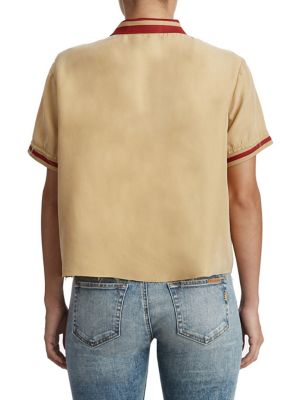 WOMENS COLLEGE CROPPED POLO SHIRT