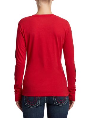 WOMENS LONG SLEEVE LOGO GRAPHIC SHIRT