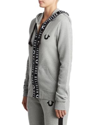 true religion logo tape hoodie