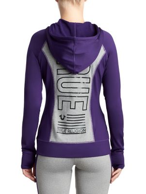 purple true religion hoodie