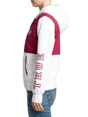 true religion red and white windbreaker