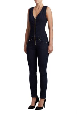 WOMENS CURVY SKINNY DENIM JUMPSUIT