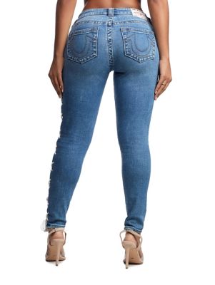 WOMENS LACE UP JENNIE CURVY SKINNY JEAN