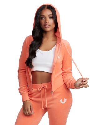 crop zip hoodie tracksuit