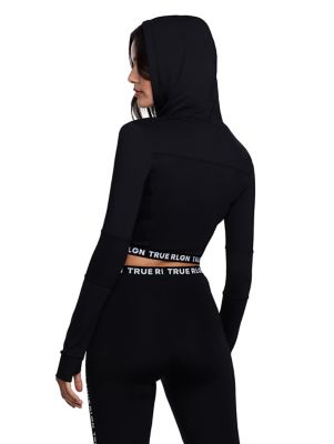 CONTOUR LOGO TAPE CROP HOODIE