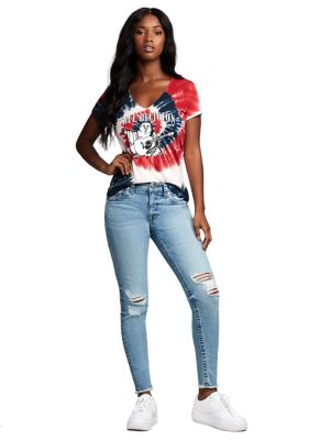 blue tie dye true religion shirt