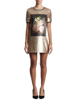 womens sequin shift dress