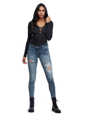 LACE UP HOODED BODYSUIT