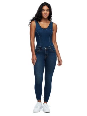 lace bodysuit and jeans outfit