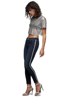 jean with red stripe