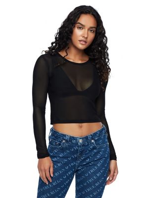mesh crop top womens