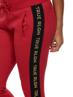 joggers with writing on the front