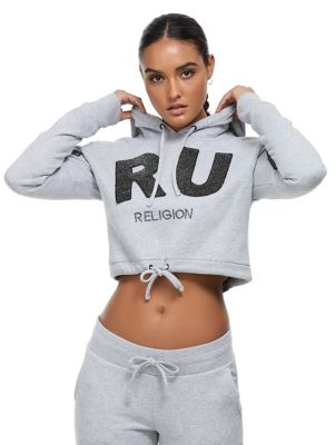 true religion cropped hoodie