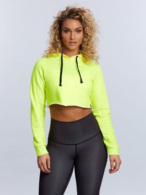 neon crop top hoodie