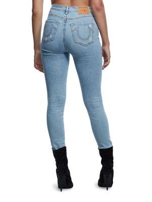 hoxton ripped high waist ankle skinny jeans