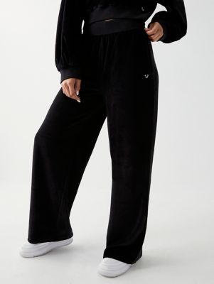velour wide leg joggers