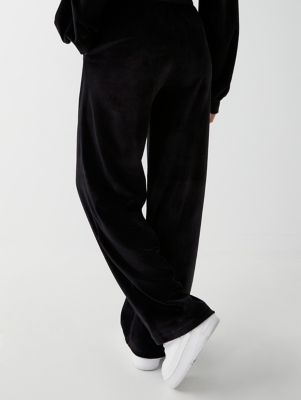velour wide leg joggers