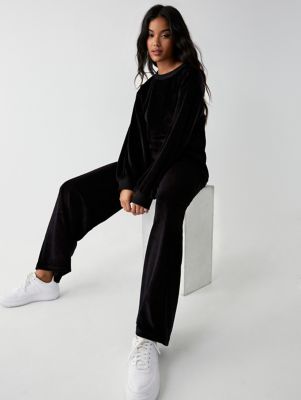 velour wide leg joggers