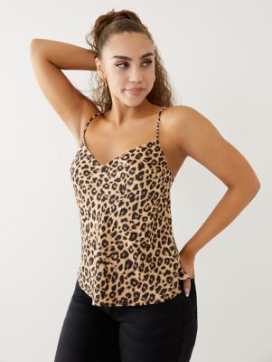 satin leopard cami