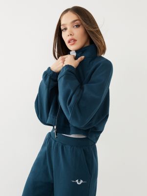 Download MOCK CROP ZIP SWEATSHIRT