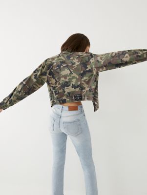 CAMO CROP DENIM JACKET
