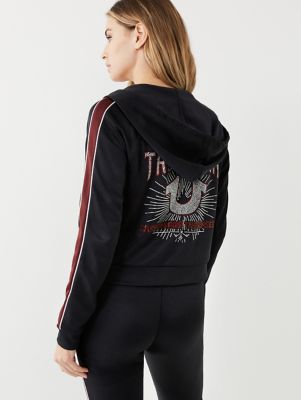 crop zip hoodie tracksuit