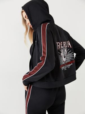 crop zip hoodie tracksuit