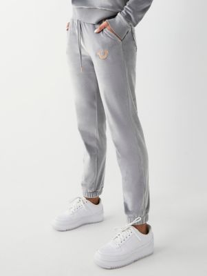velour flared joggers