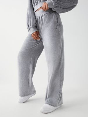velour wide leg joggers
