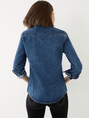 denim shirt pretty little thing