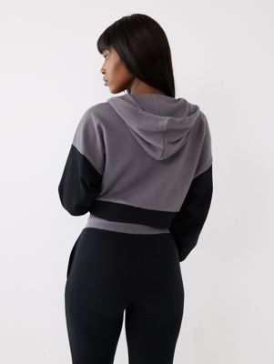 crop zip hoodie tracksuit