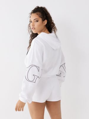 crop zip hoodie tracksuit