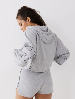 crop zip hoodie tracksuit