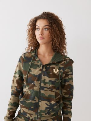 CAMO LOGO ZIP HOODIE