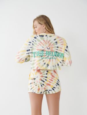 TIE DYE CROP RELAXED SWEATSHIRT