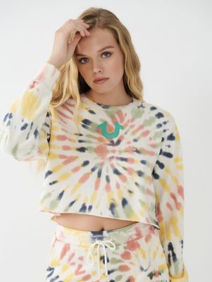 SHOP TIE DYE CROP RELAXED SWEATSHIRT