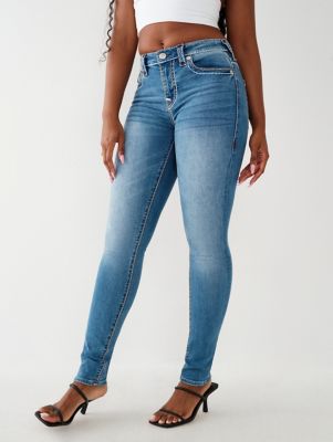 True Religion Stella Low Rise Skinny Jean in Red