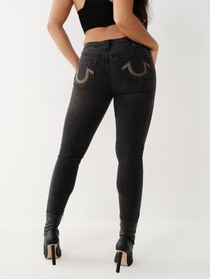 True Religion Halle Skinny Jeans - Black - Size 25