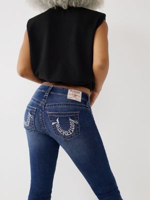 True Religion Stella Low Rise Skinny Jean in Red