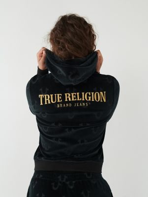 VELOUR ZIP HOODIE