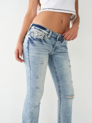 MSemis Girls Kids Ripped Distressed Denim Pants Jeans Kids Wide Leg Casual  Loose Pants,Size 5-14 Blue-B 8-9