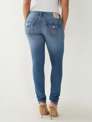 True Religion Stella Low Rise Skinny Jean in Red